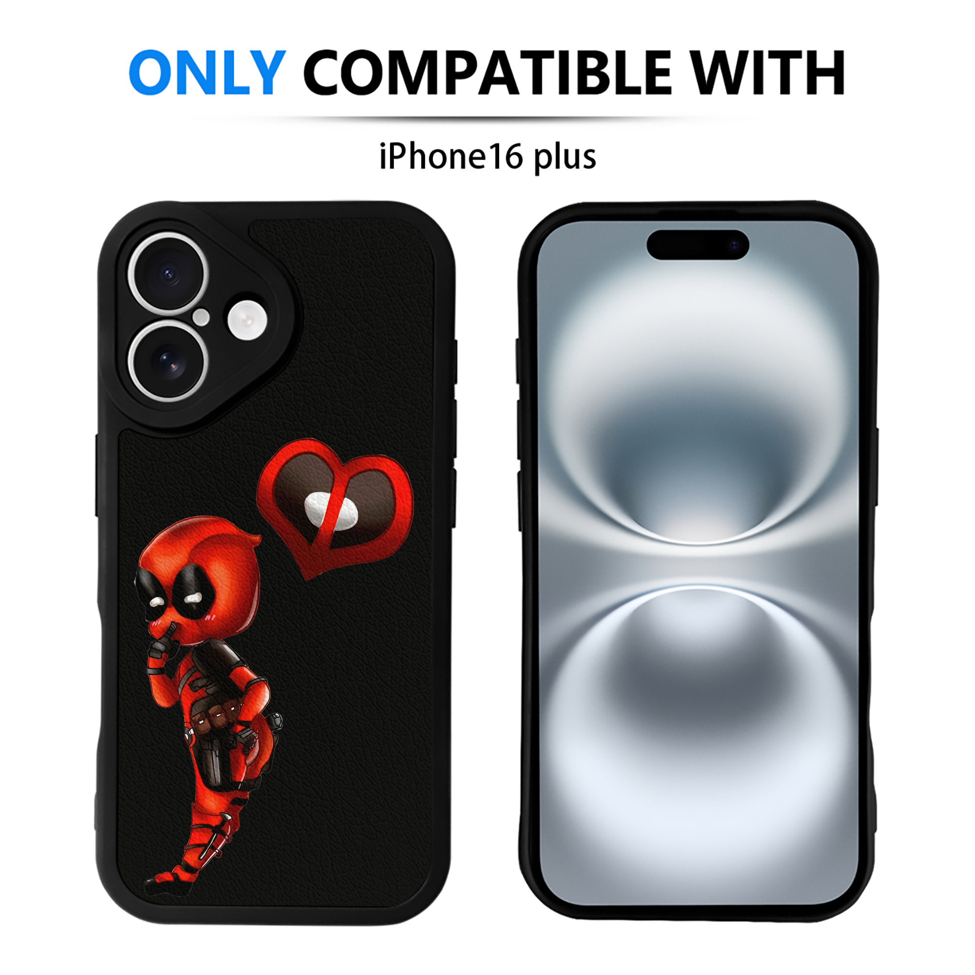（画像用） Deadpool デッドプール 【iPhone 16シリーズ対応】シリコンスマホケース（レザー調） 材質：シリコン